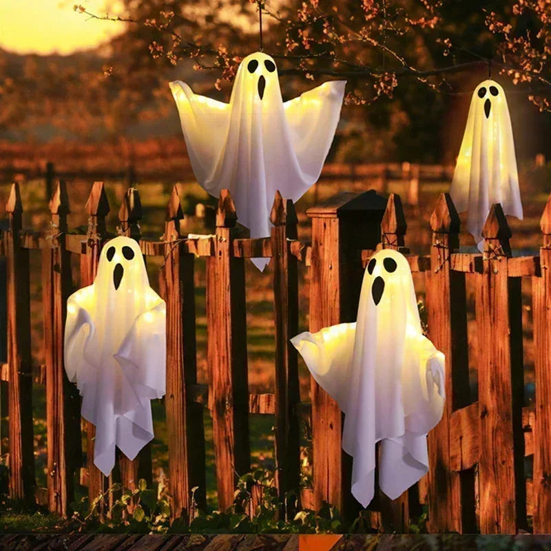 Flying Ghost Lights Halloween Decorations, LED Lighted Scary Hanging Glowing Indoor Outdoor Ornaments for Yard Tree Lawn Garden