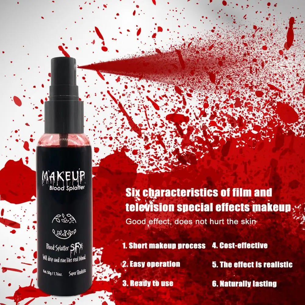 Fake Blood Spray Realistic Halloween Spray for Cosplay Makeup Washable Fake Blood for Clothes Zombie Costume Effects