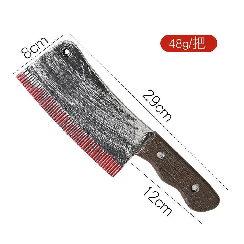Halloween Horror Props Blood Fake Ax Saws Knife Headband for Halloween Party Masquerade Mischief Props Decoration