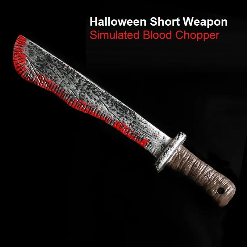 Halloween Horror Props Blood Fake Ax Saws Knife Headband for Halloween Party Masquerade Mischief Props Decoration