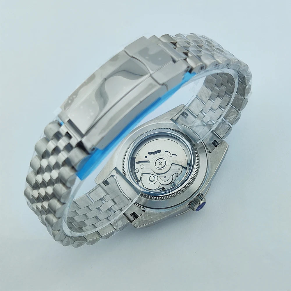 39mm/36mm NH35 Watch Who cares im already late Watch No Logo Blue Dial Sapphire Crystal Glass NH35 Automatic Movement