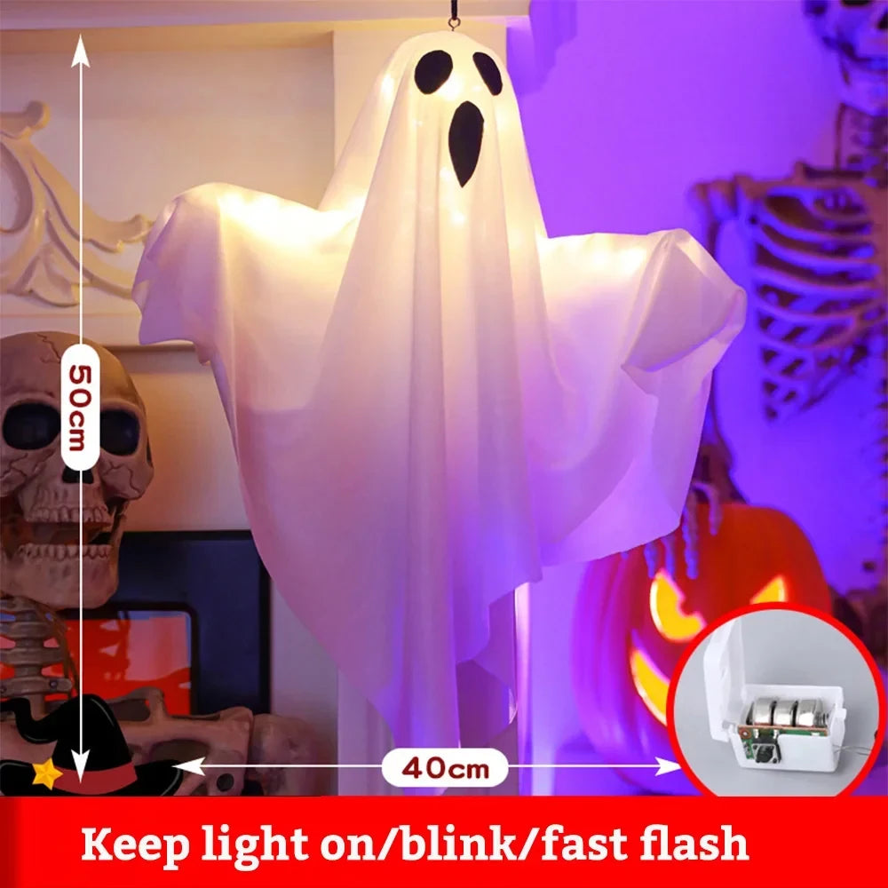 Flying Ghost Lights Halloween Decorations, LED Lighted Scary Hanging Glowing Indoor Outdoor Ornaments for Yard Tree Lawn Garden