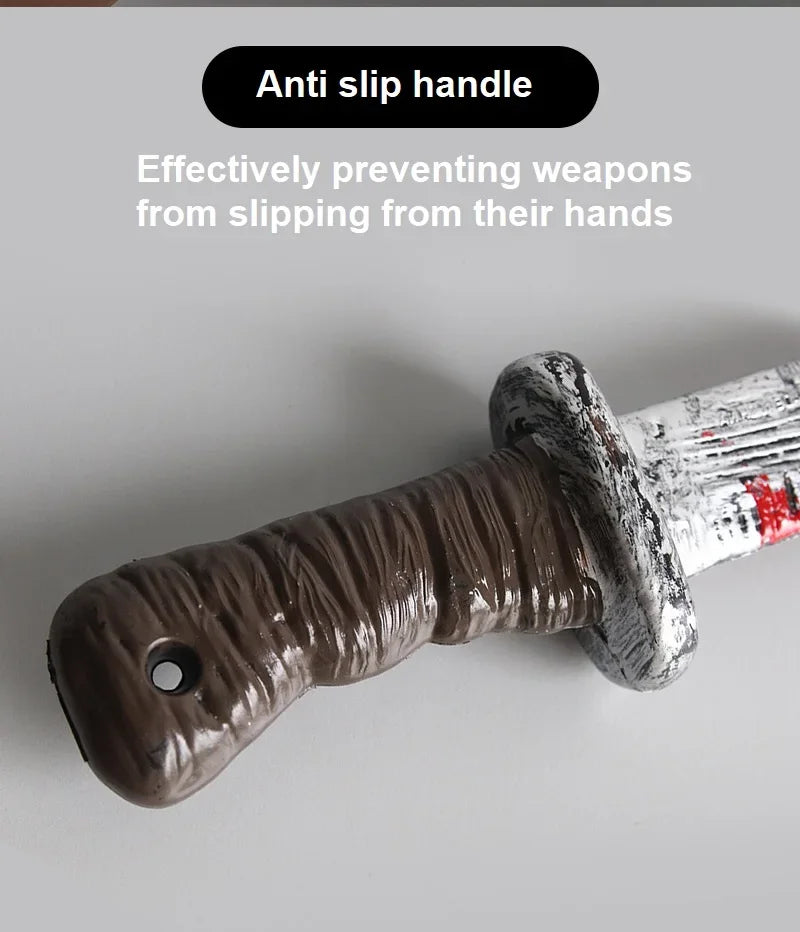 Halloween Horror Props Blood Fake Ax Saws Knife Headband for Halloween Party Masquerade Mischief Props Decoration