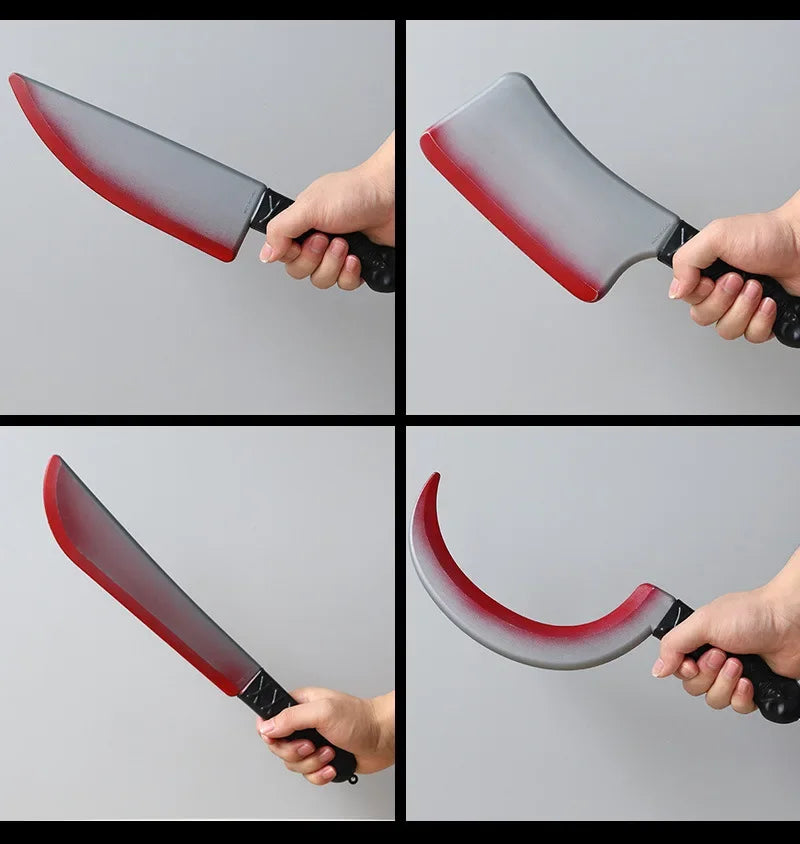 Halloween Horror Props Blood Fake Ax Saws Knife Headband for Halloween Party Masquerade Mischief Props Decoration